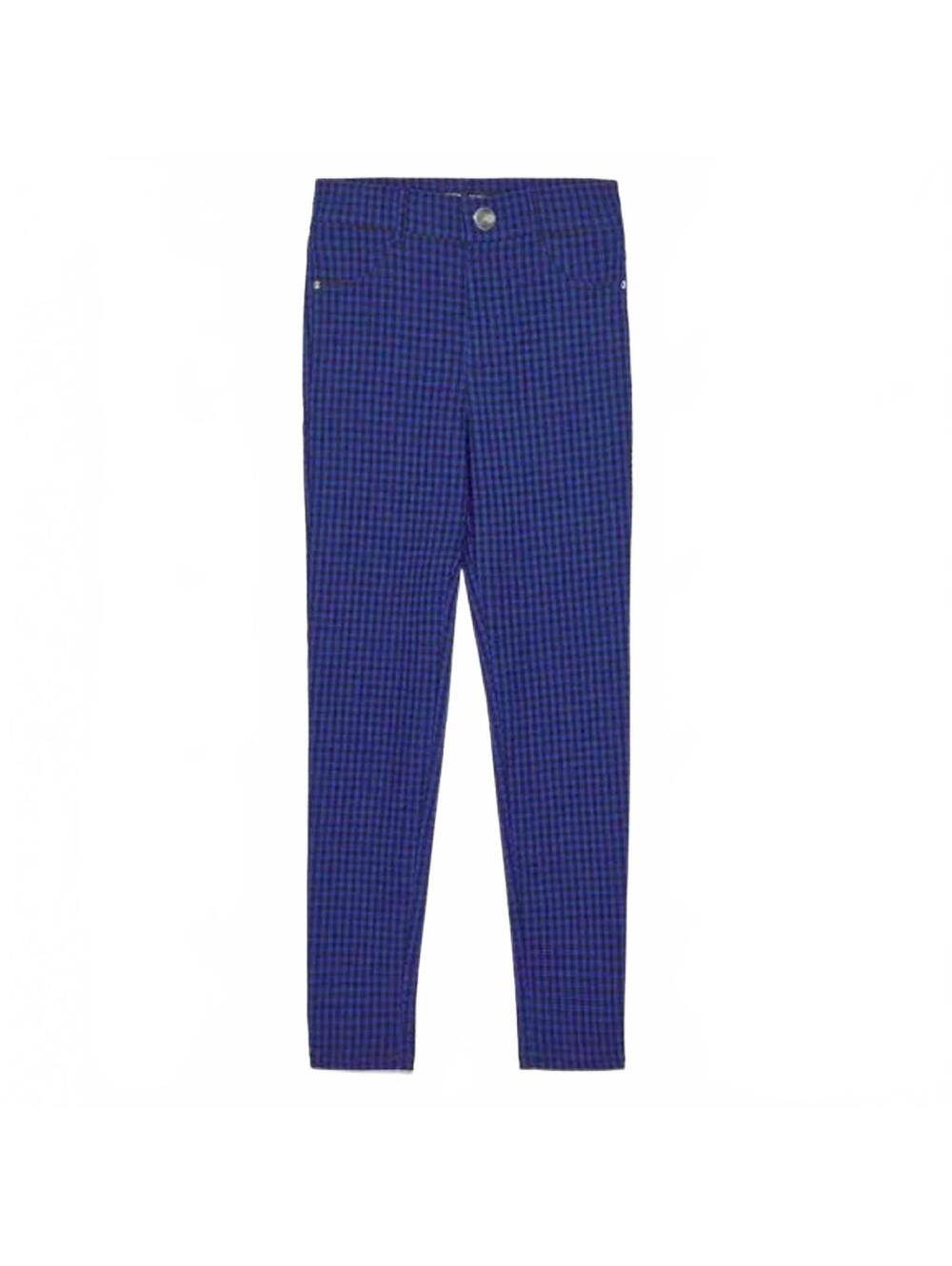 Zara Gingham Leggings pull on  plaid Blue/Black Size M